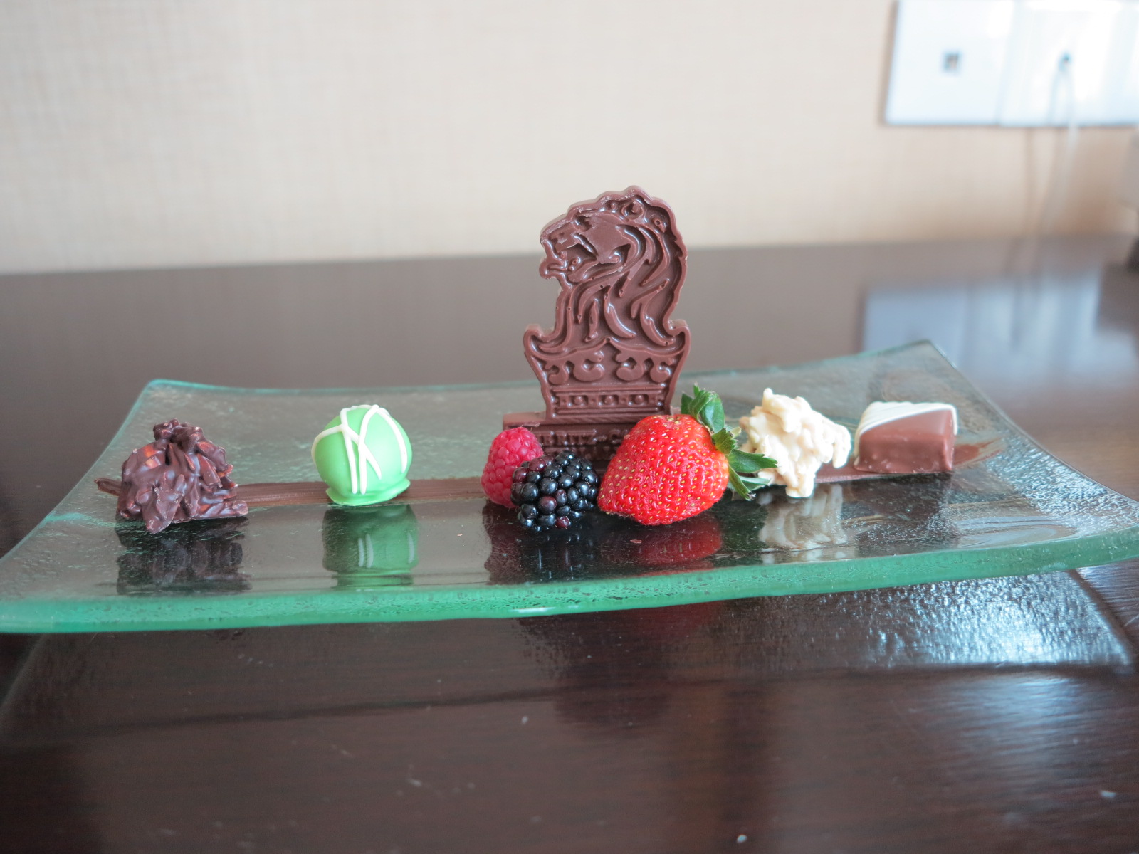 Ritz Carlton welcome chocolate plate