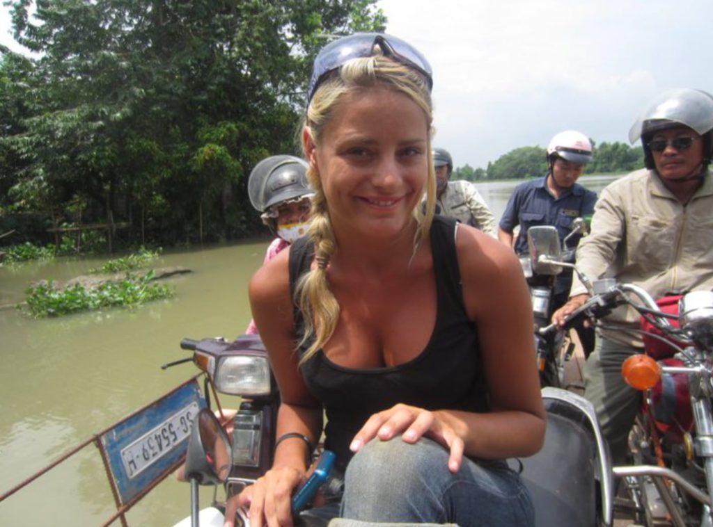 riding the motorbike boat in Vietnam