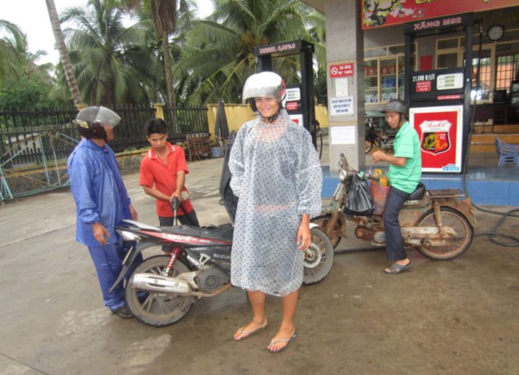 Lucky the guide had raincoats for us