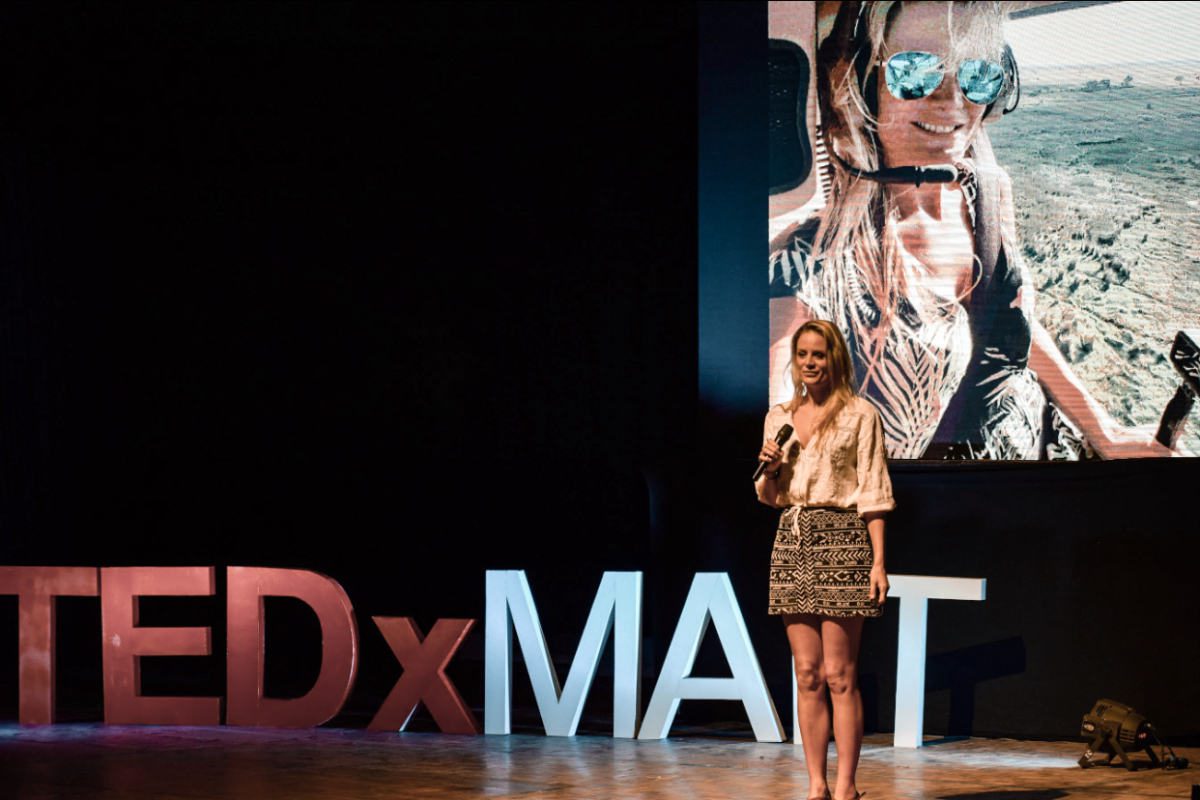 Ted talk Mait 2019. Rachel Cunningham on stage